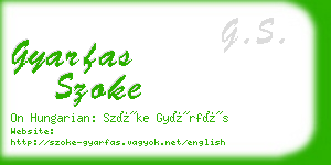 gyarfas szoke business card